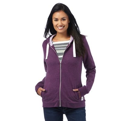Maine New England Purple quilted insert zip through hoodie